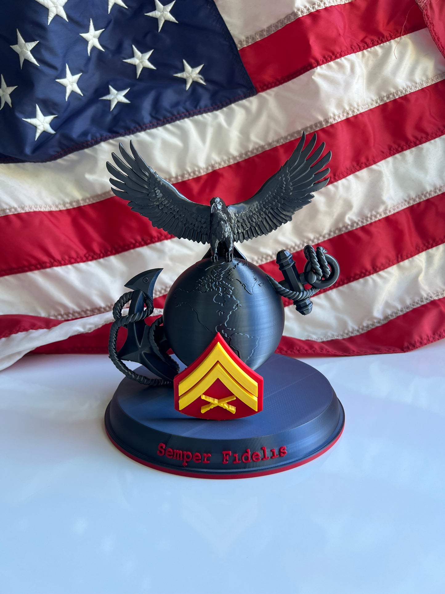 USMC EGA  Custom Display with Rank – Semper Fidelis