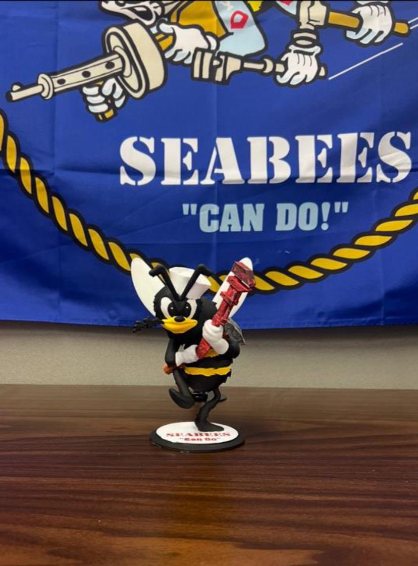 Big Seabee-WWII Paintable 1945 'Can-Do' Since '42 Big Seabee