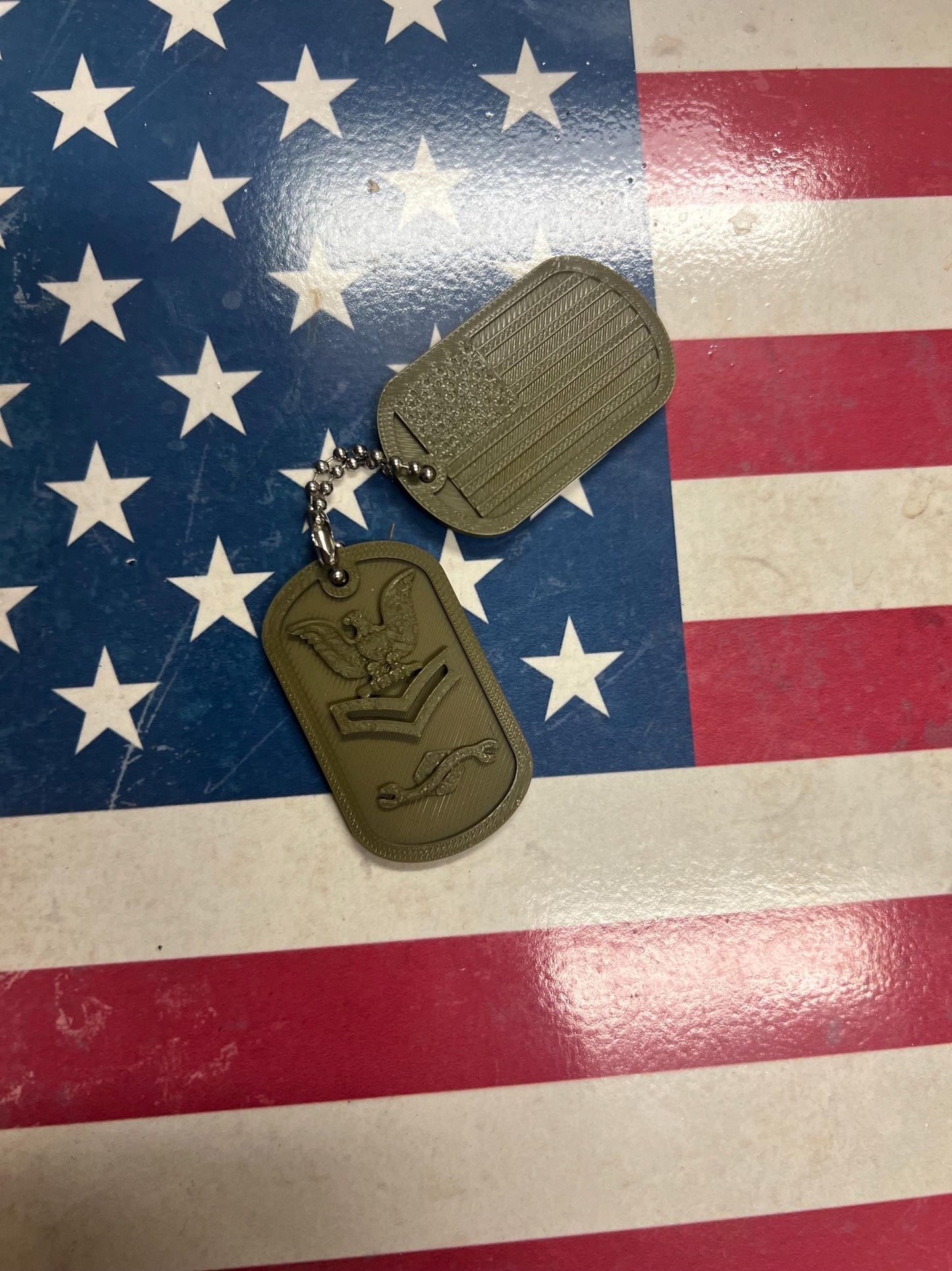 Seabee-Construction Mechanic -Seabee CM with rank-dog tags