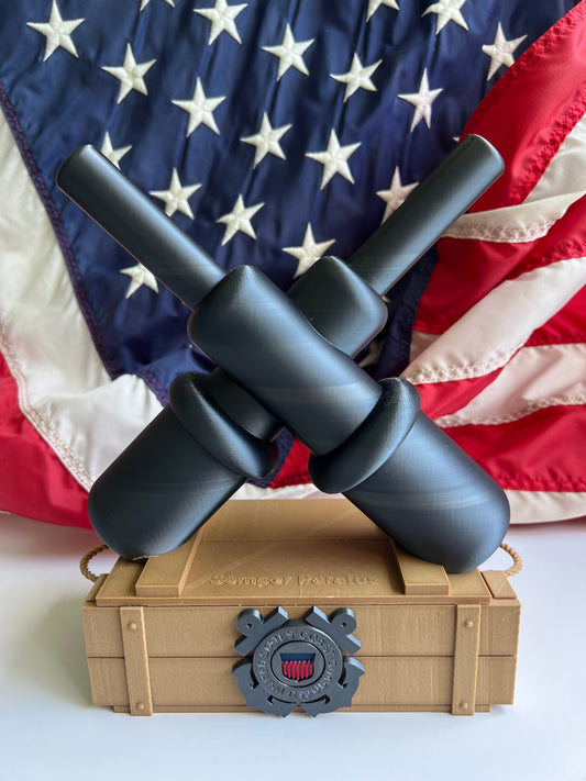 Coast Guard Gunner's Mate (GM) USCG Ammo Crate - Real Wood, Functional Storage