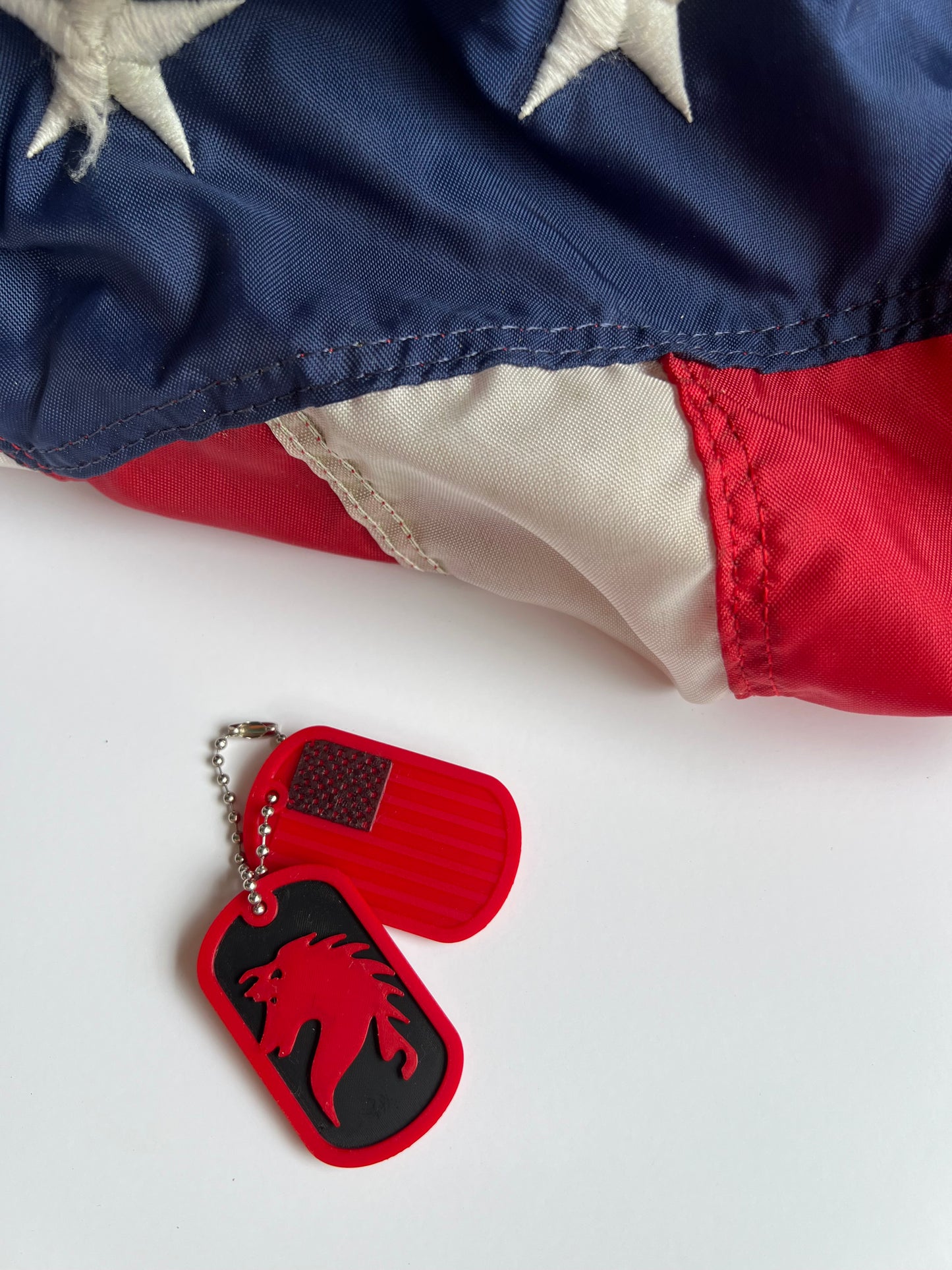 Red horse dog tag key chains
