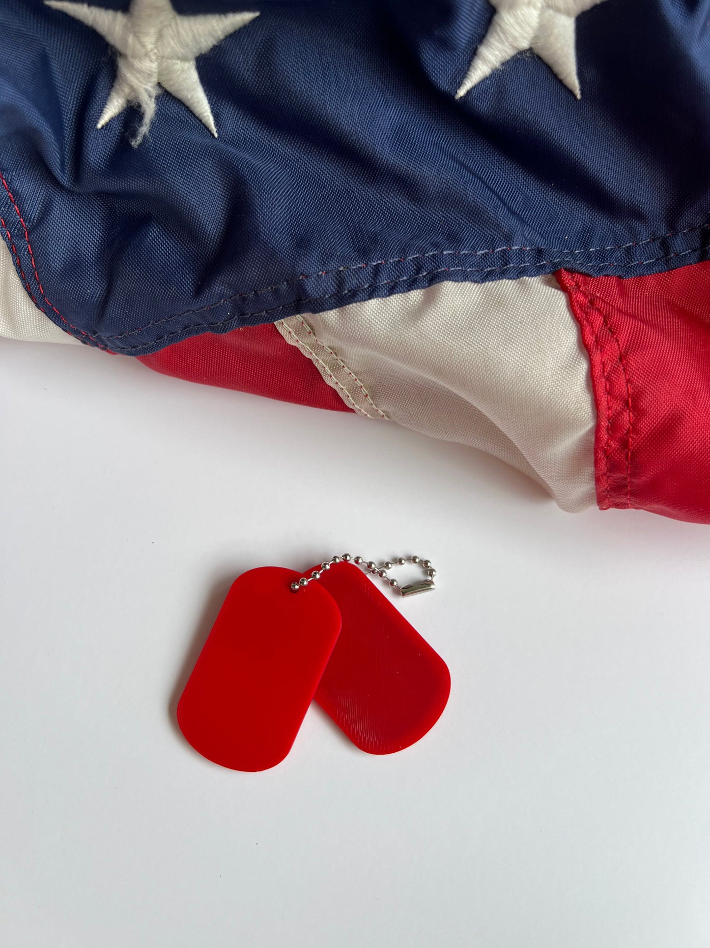 Red horse dog tag key chains