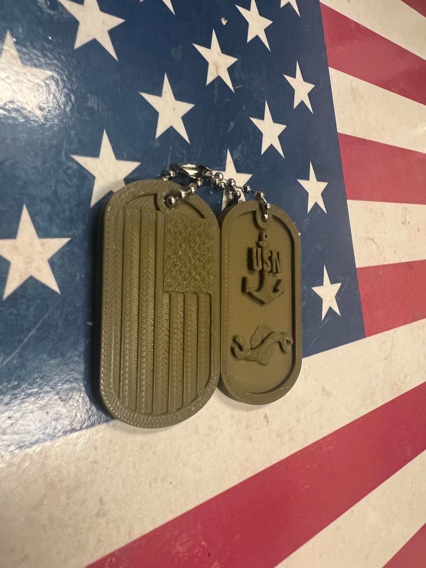 Seabee-Construction Mechanic -Seabee CM with rank-dog tags