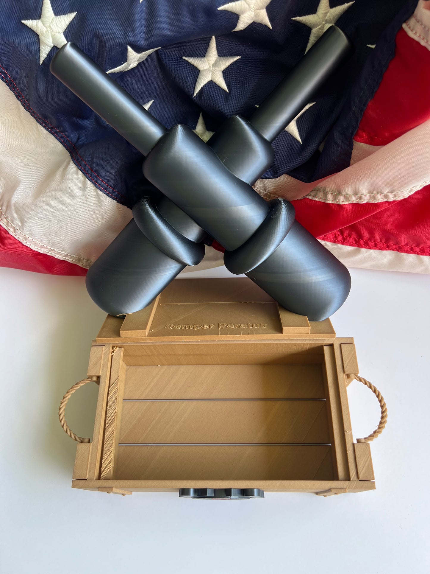Coast Guard Gunner's Mate (GM) USCG Ammo Crate - Real Wood, Functional Storage