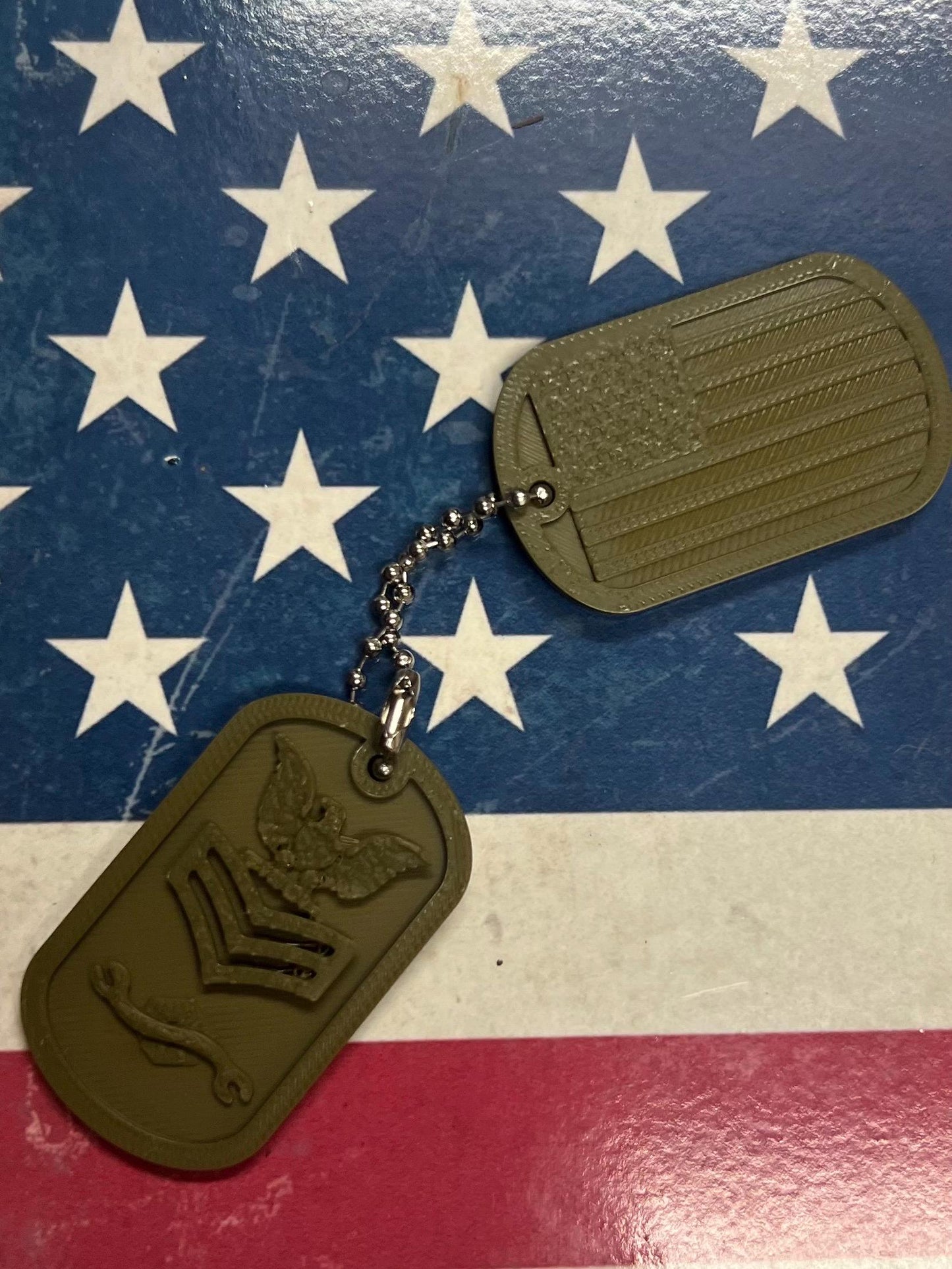 Seabee-Construction Mechanic -Seabee CM with rank-dog tags