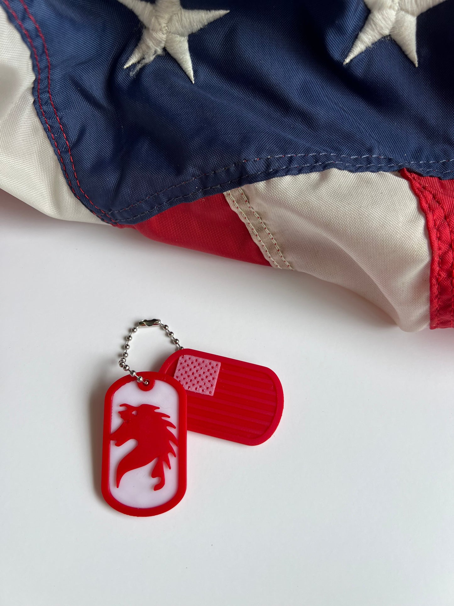 Red horse dog tag key chains