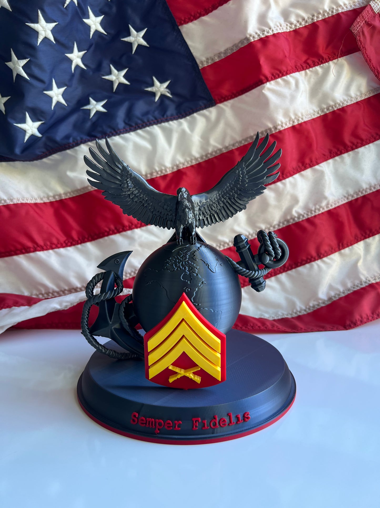 USMC EGA  Custom Display with Rank – Semper Fidelis