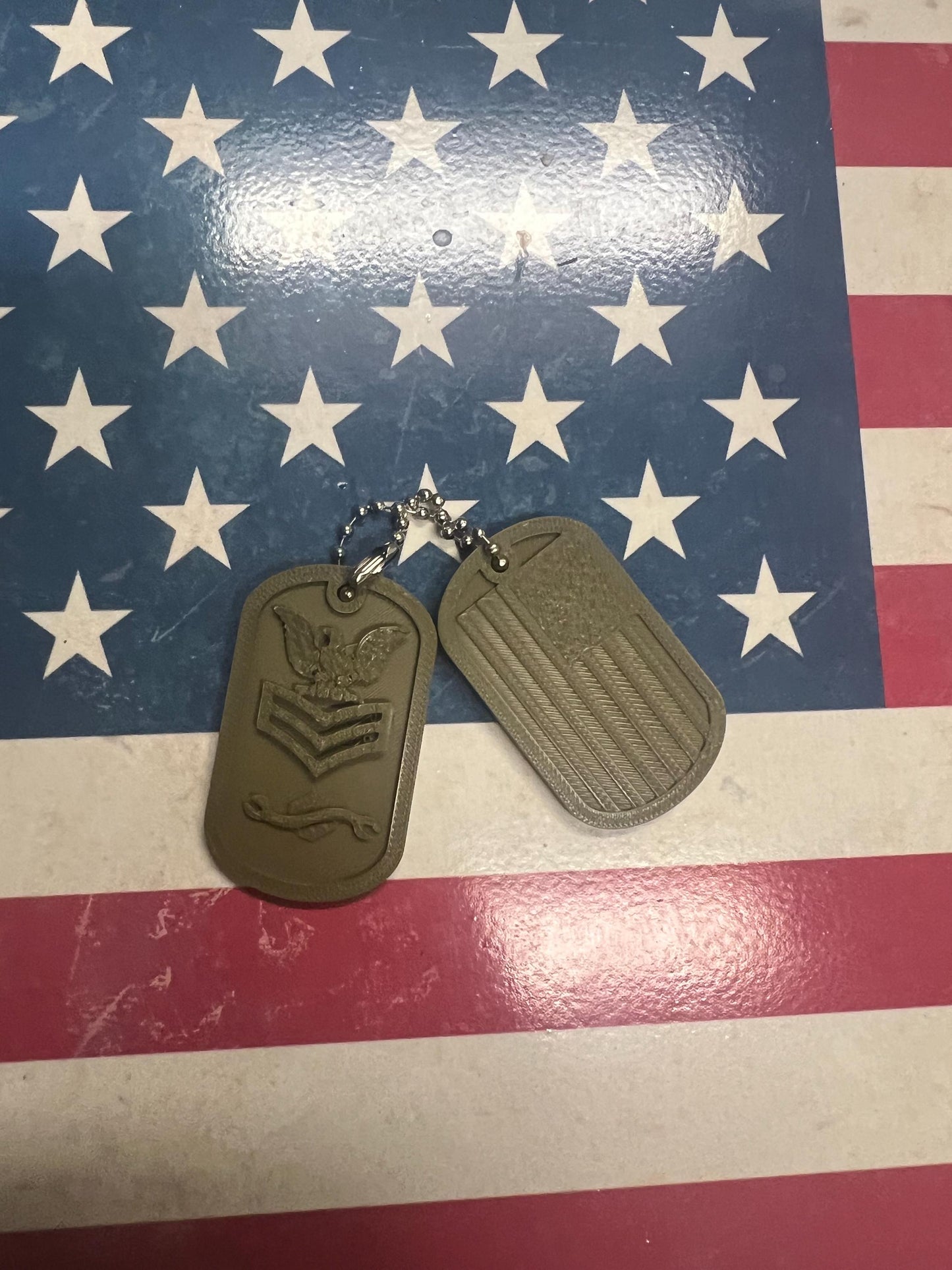 Seabee-Construction Mechanic -Seabee CM with rank-dog tags