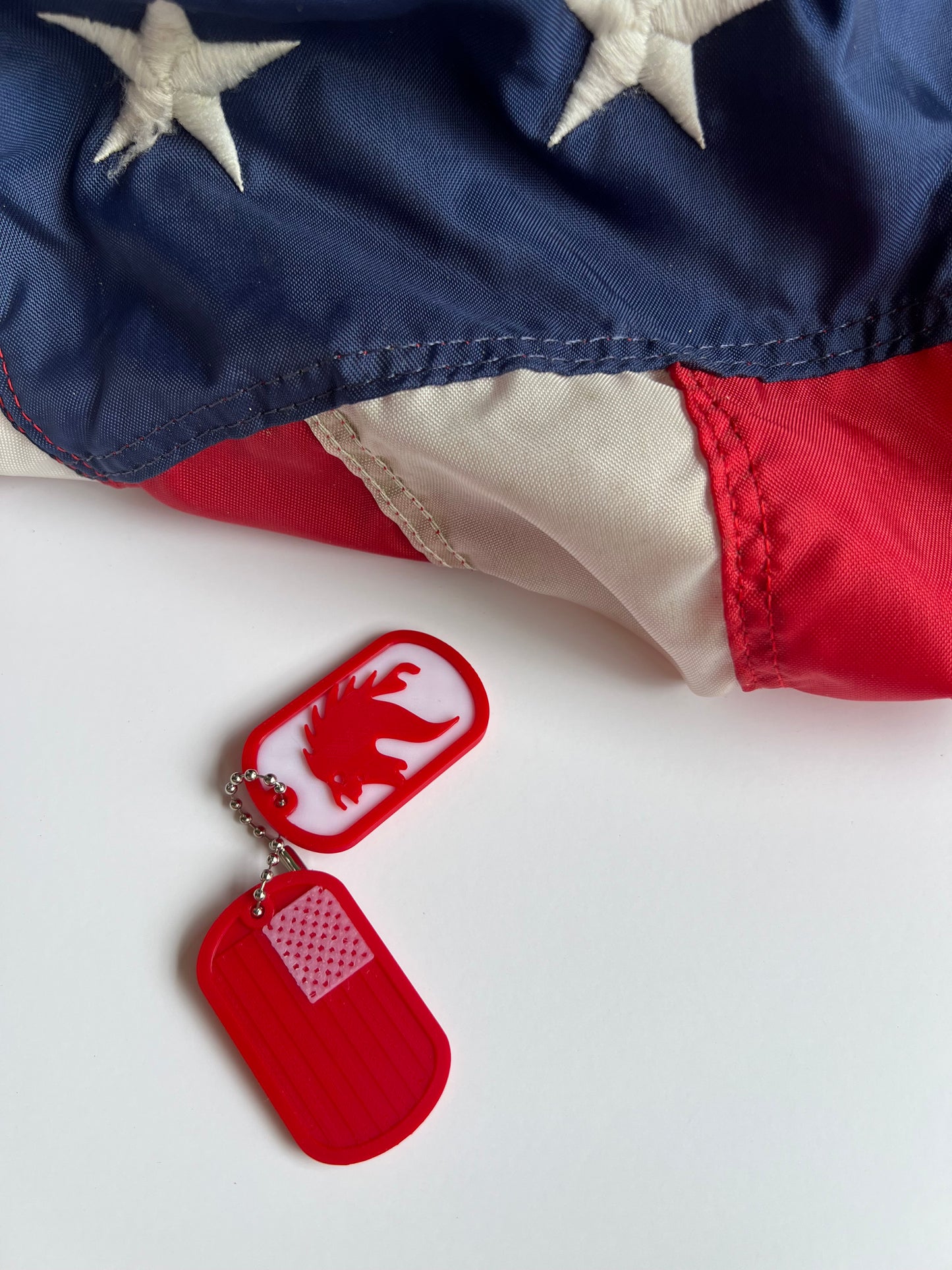 Red horse dog tag key chains