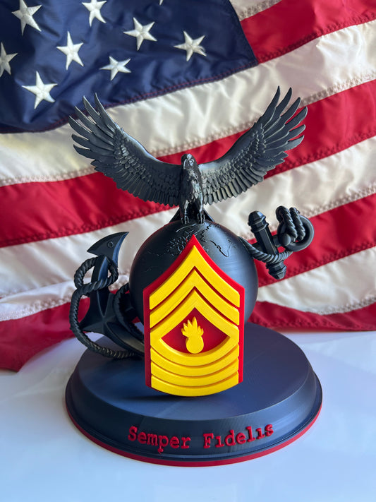 USMC EGA  Custom Display with Rank – Semper Fidelis