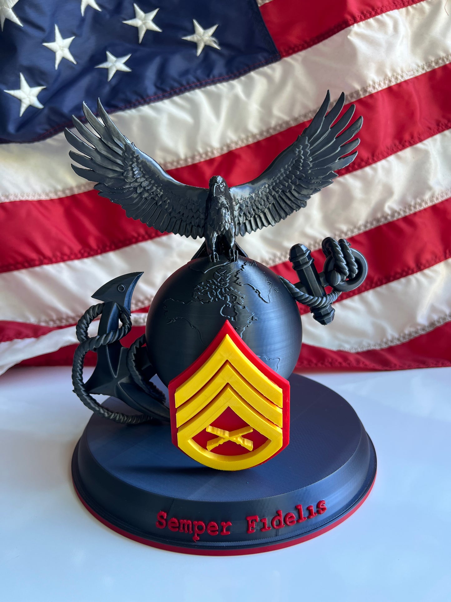 USMC EGA  Custom Display with Rank – Semper Fidelis