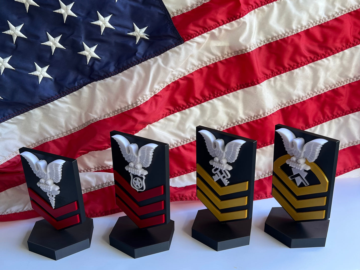 Navy Dress uniform Whites and blues rating badge and rank.
