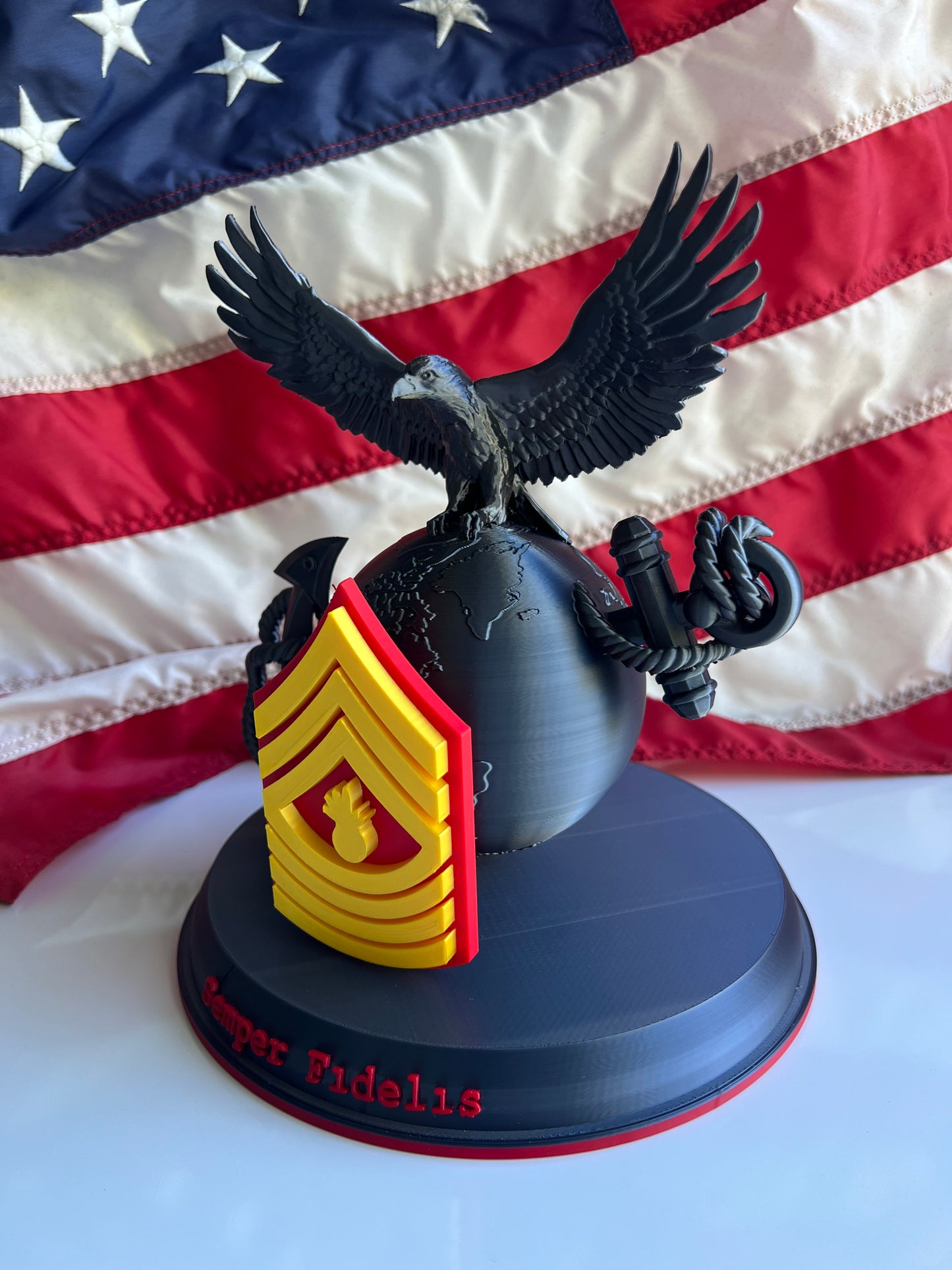 USMC EGA  Custom Display with Rank – Semper Fidelis