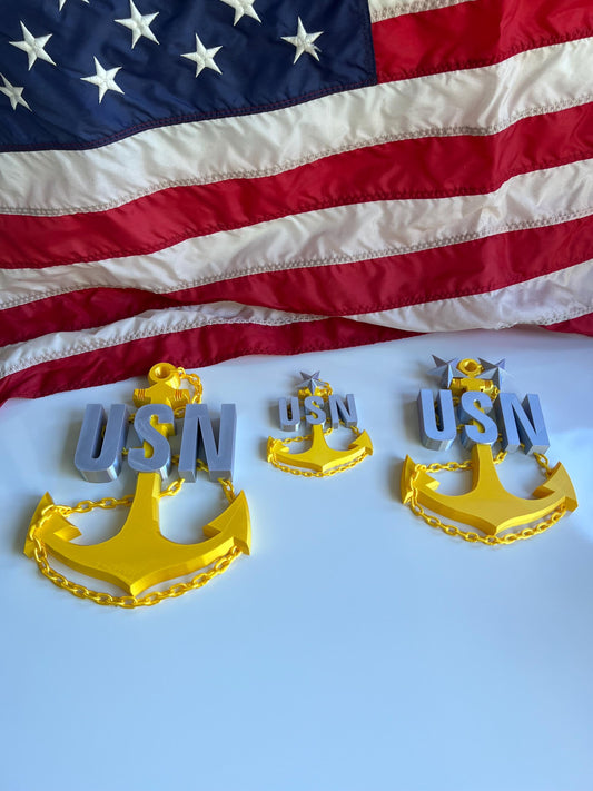 Navy CPO anchor Display  Chief E-7, Senior Chief E-8, Master Chief E-9 | Military Gift | Shadow Box or Wall Display |