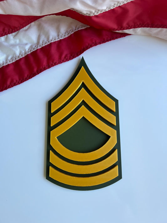 Army Rank Display  E-4 to E-9 | Military Gift | Promotion, Retirement & Shadow Box Display