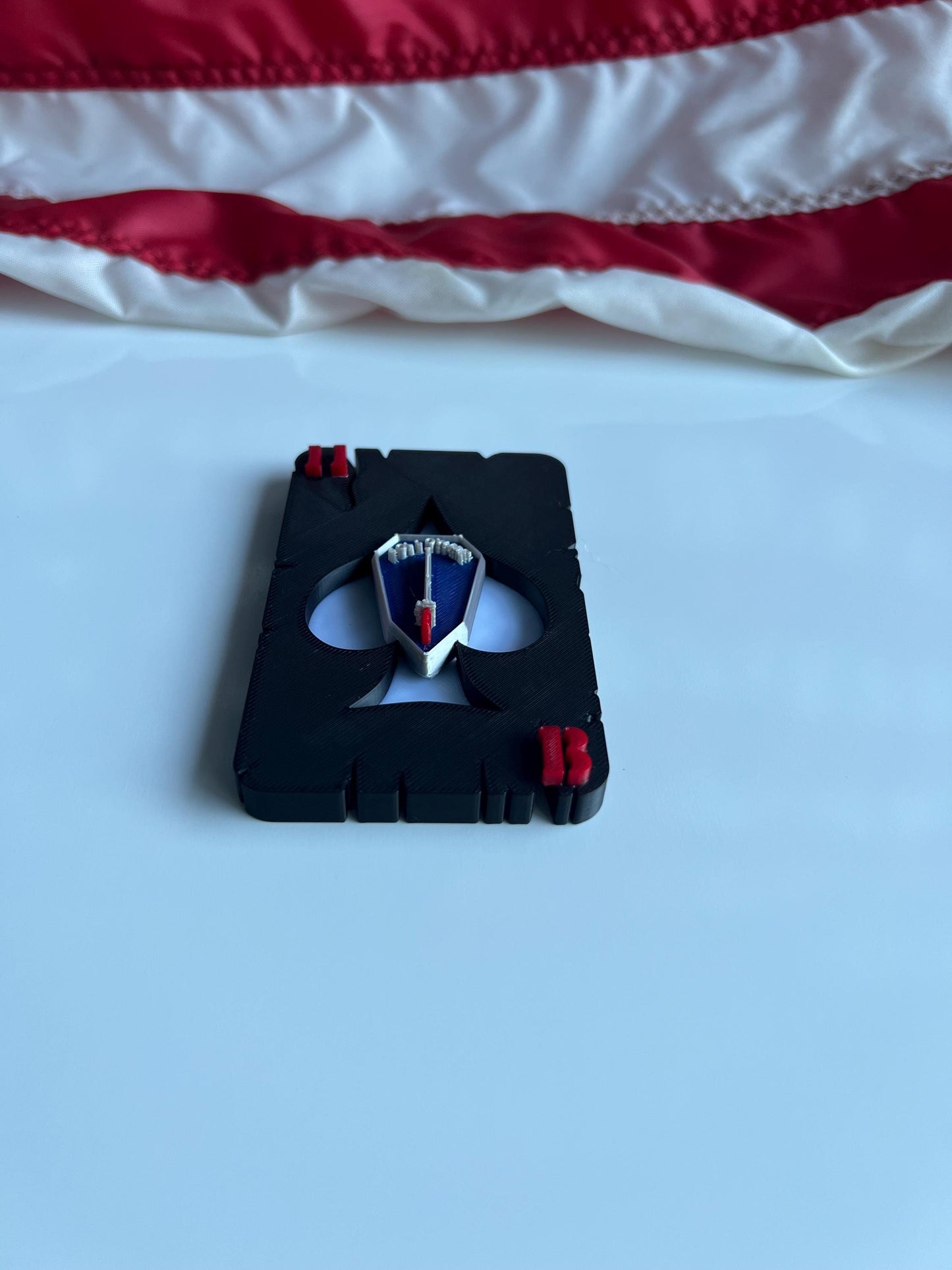 Army 11 Bravo “Queen of Battle Playing Card Design 3D Printed Display (412 Inches)