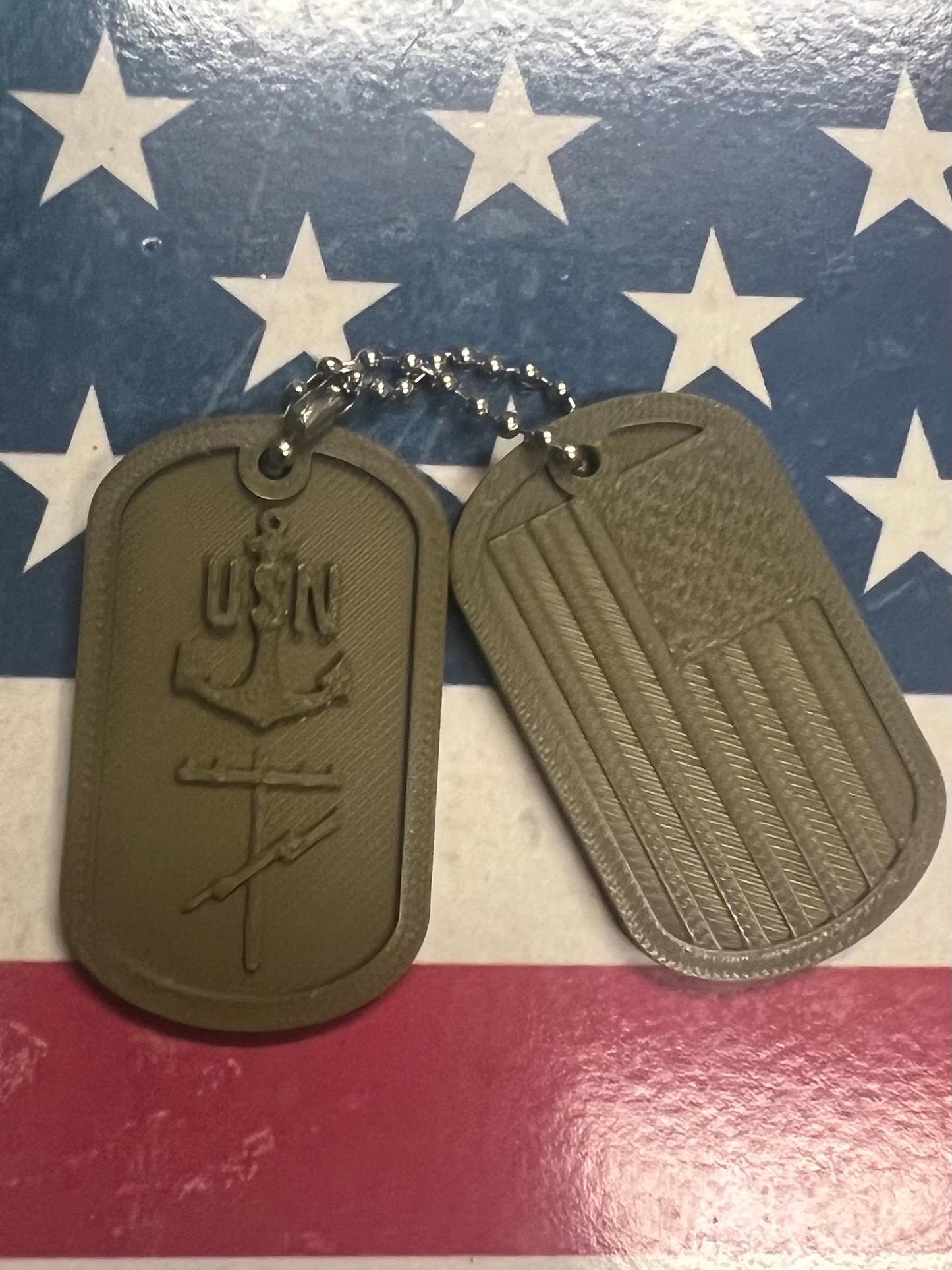 Seabee Construction electrician CE keychain dog tags E4-E9