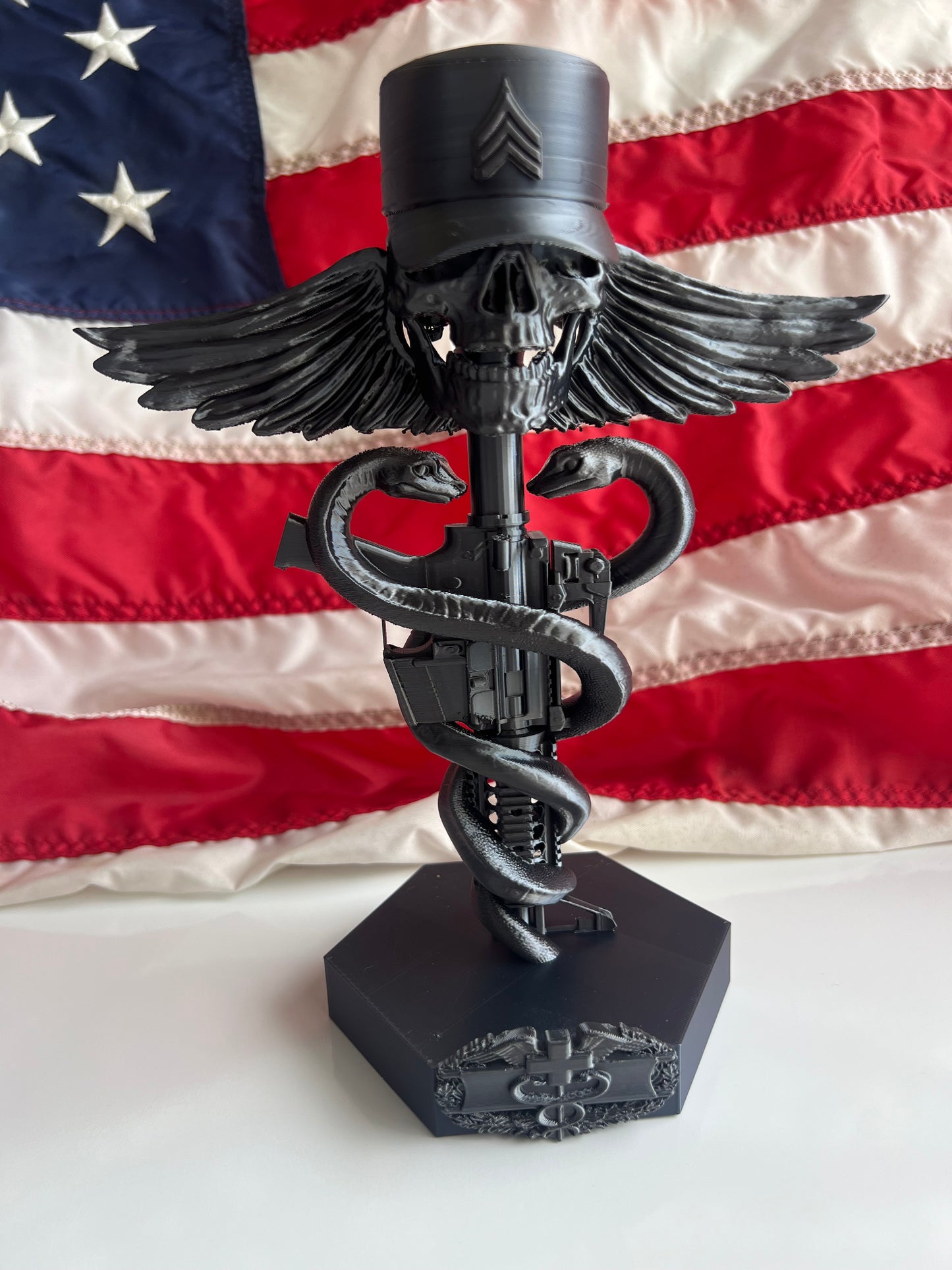 Custom Army 68W Combat Medic Display | Combat Medical Badge Desk Display | Personalized Military Medic Gift with Rank, Name & Years of Service