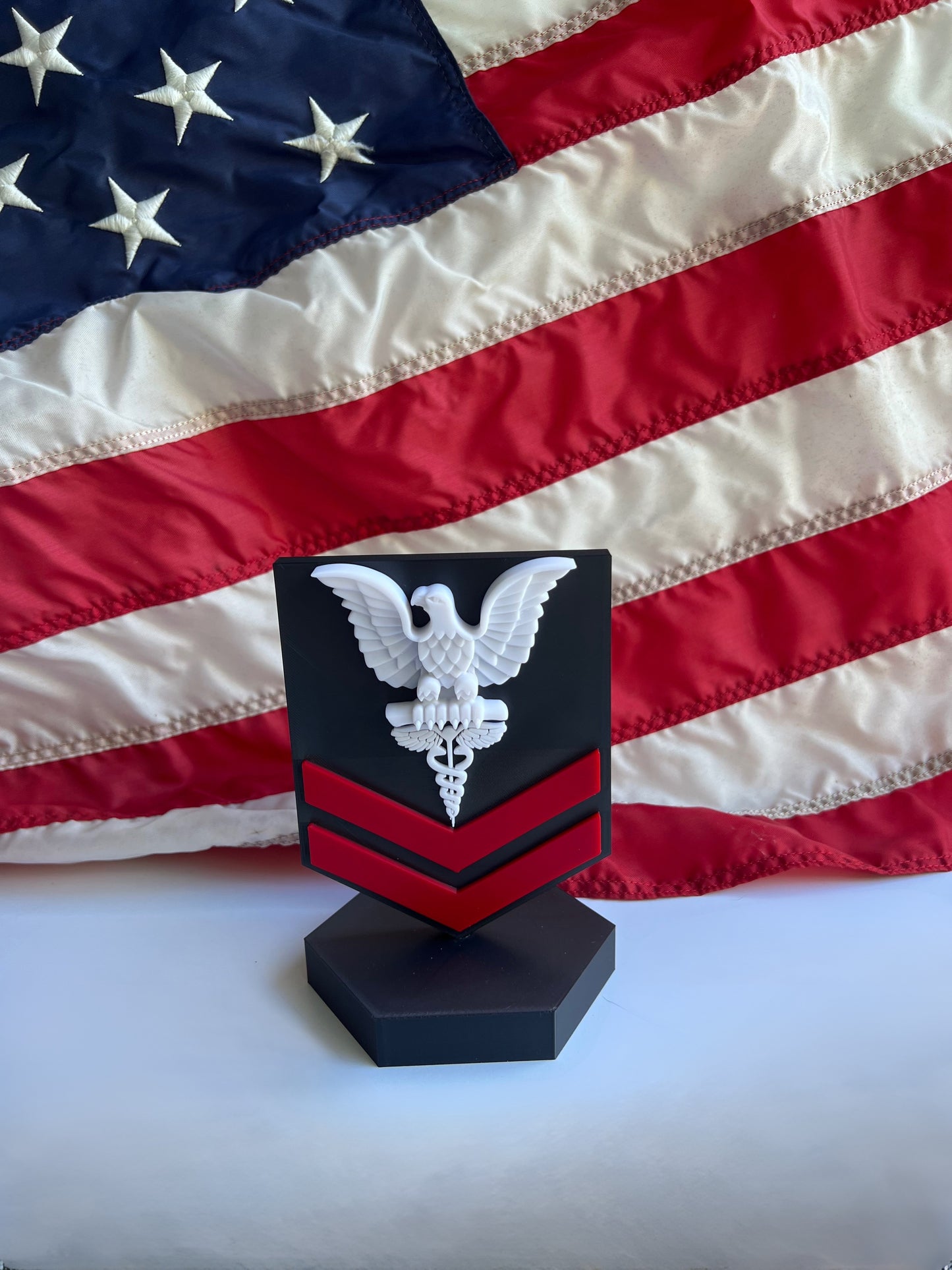 Navy Dress uniform Whites and blues rating badge and rank.