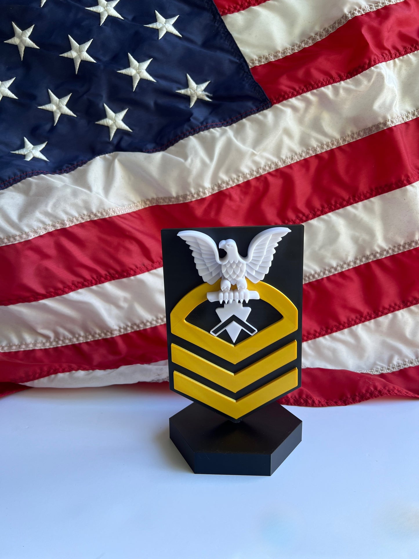 Navy Dress uniform Whites and blues rating badge and rank.