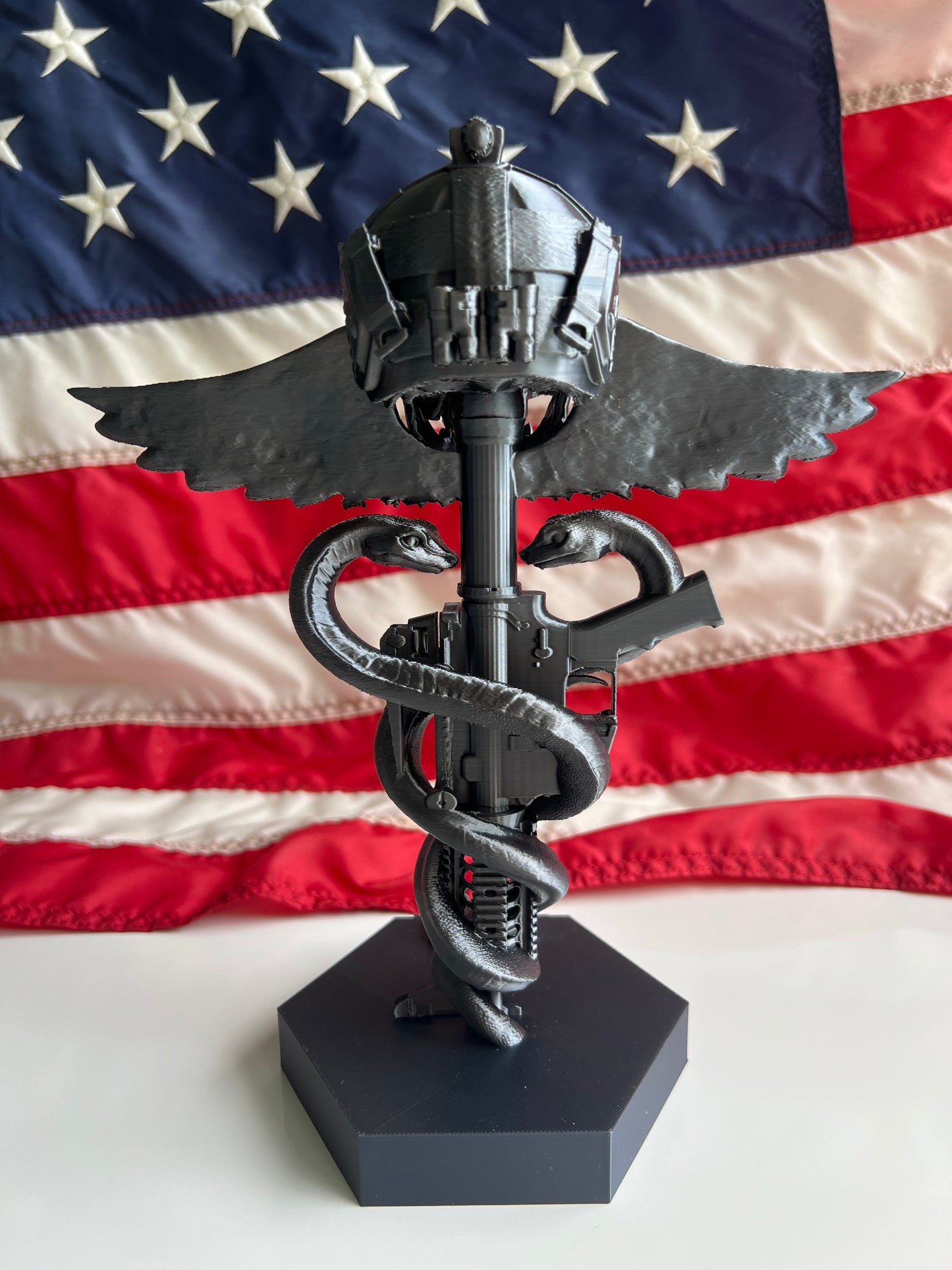 Custom Army 68W Combat Medic Display | Combat Medical Badge Desk Display | Personalized Military Medic Gift with Rank, Name & Years of Service