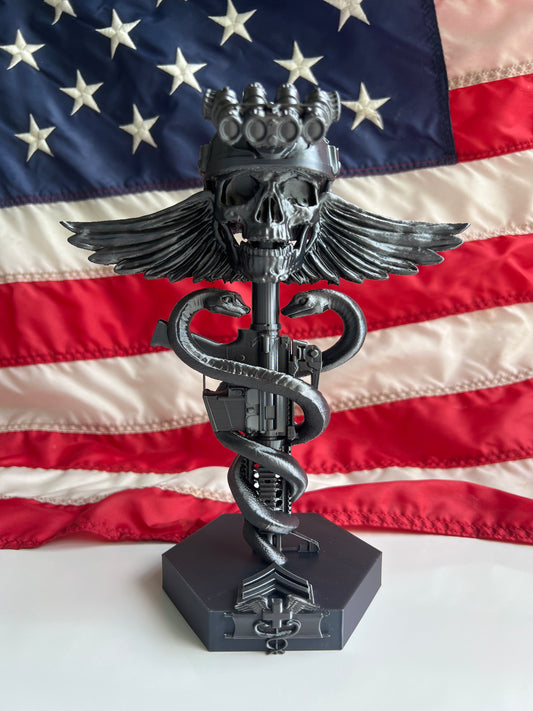Custom Army 68W Combat Medic Display | Combat Medical Badge Desk Display | Personalized Military Medic Gift with Rank, Name & Years of Service