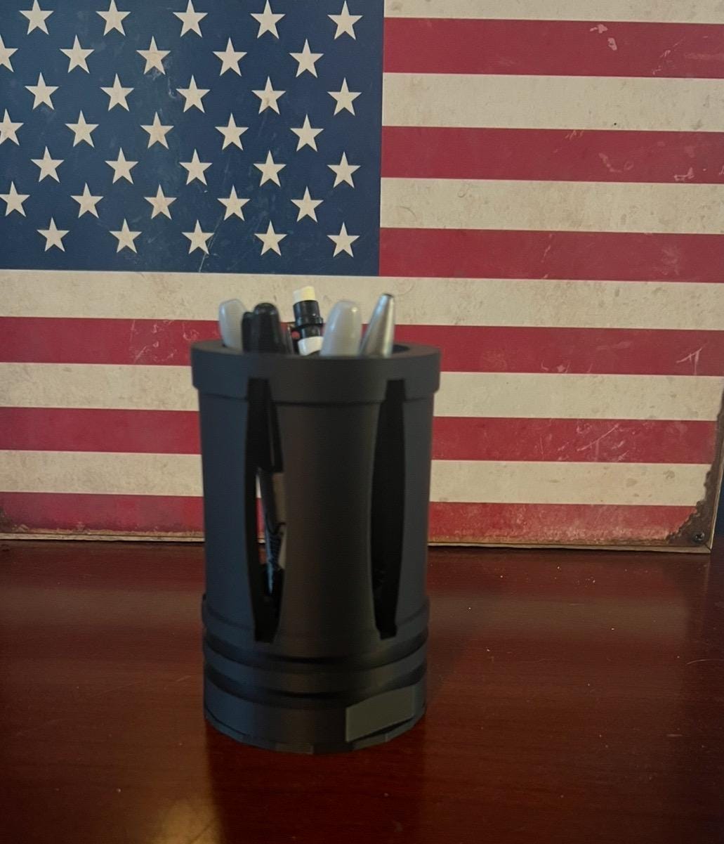 Flash hider Desk pen holder-Military- birdcage