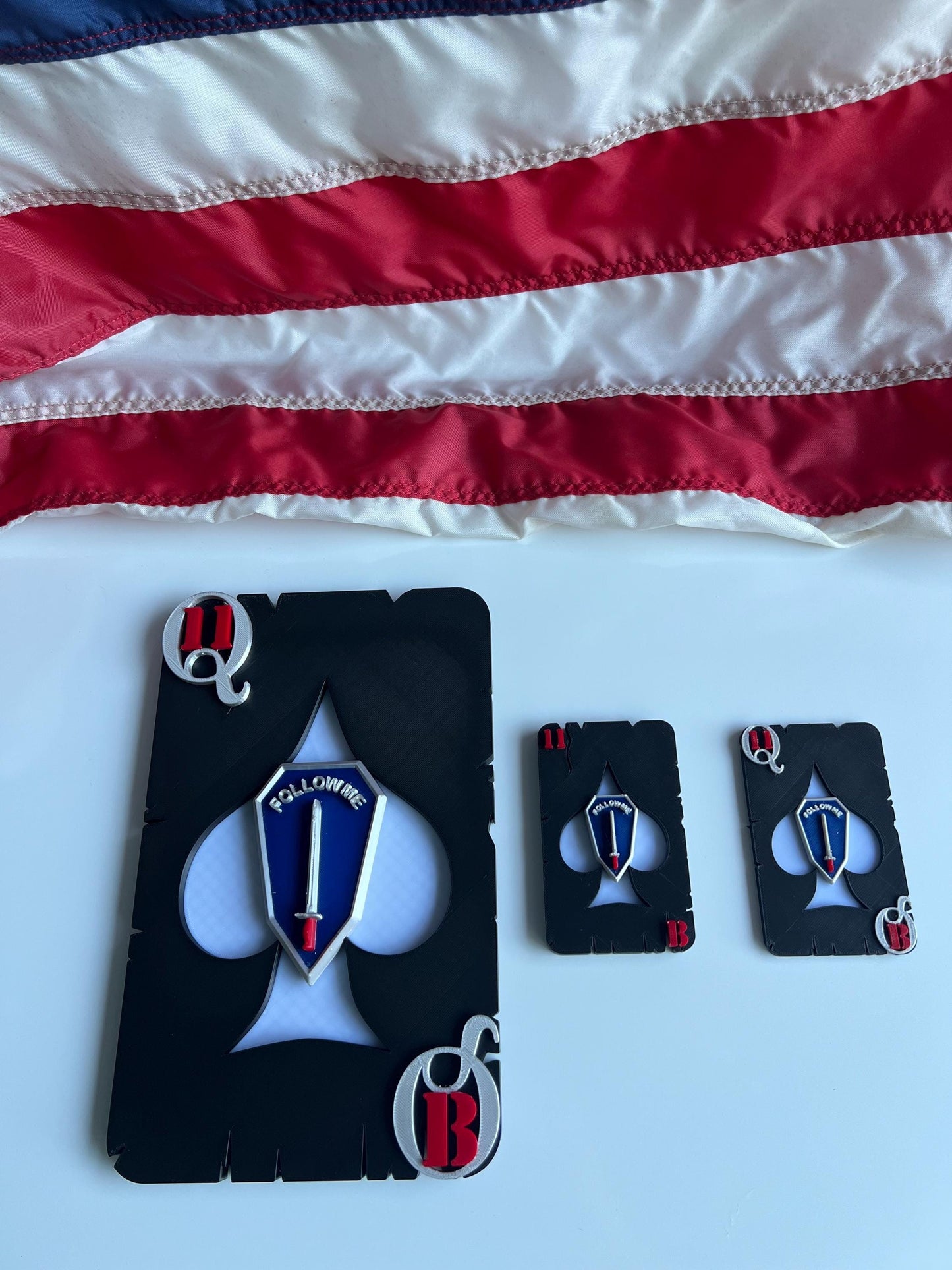Army 11 Bravo “Queen of Battle Playing Card Design  3D Printed Display (412 Inches)