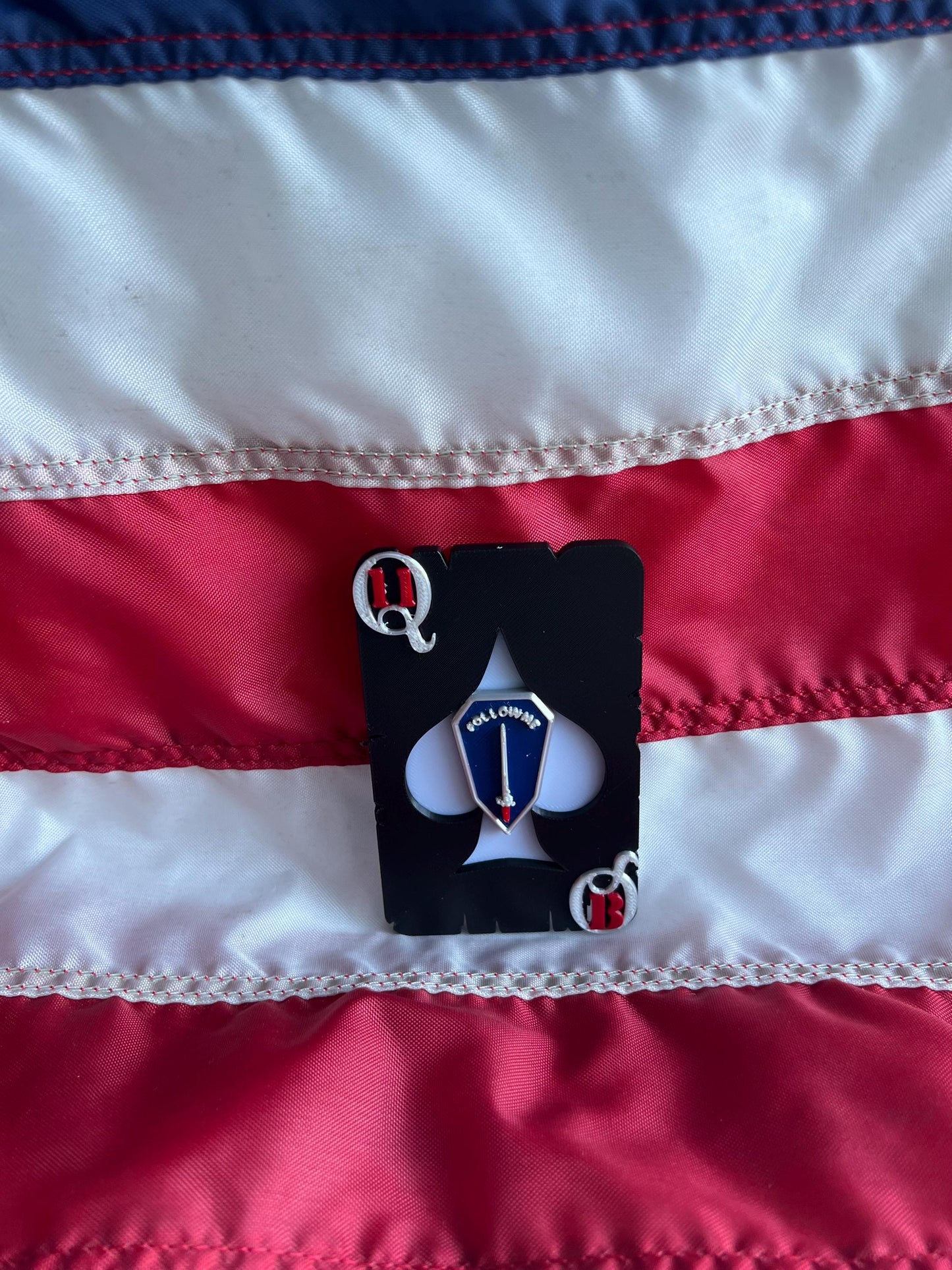 Army 11 Bravo “Queen of Battle Playing Card Design  3D Printed Display (412 Inches)