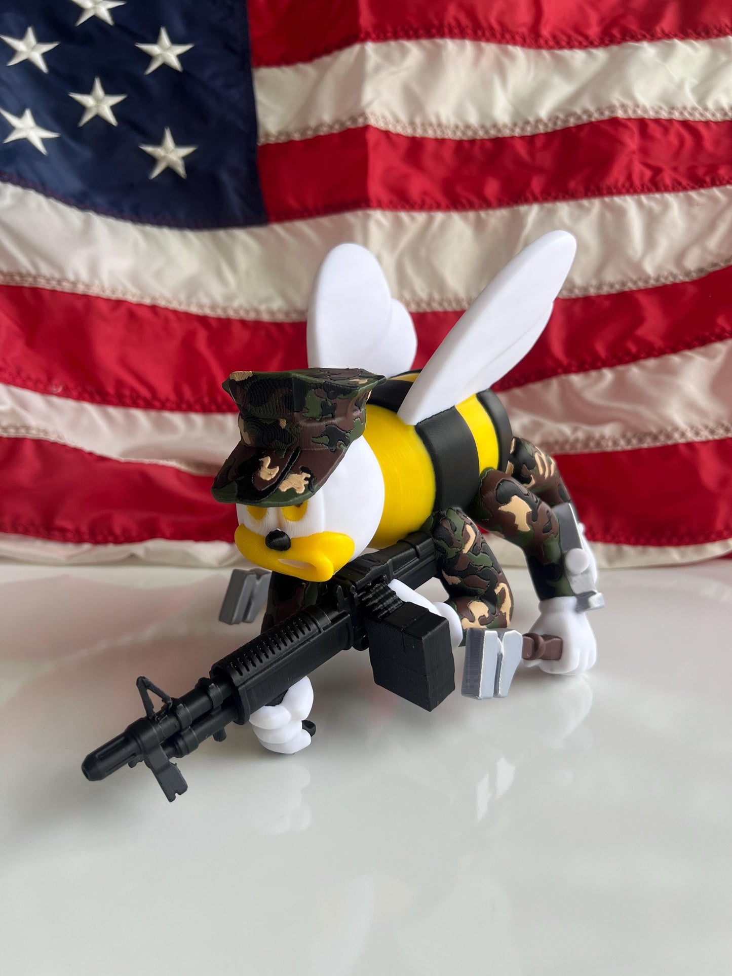 Woodland M60 Seabee in full Color Woodland Camo Edition  Military Desk Display  Seabee Gift  Custom Military